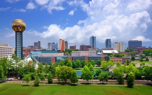 View of Knoxville, TN, where the office of Robert M. Kelso, DDS is